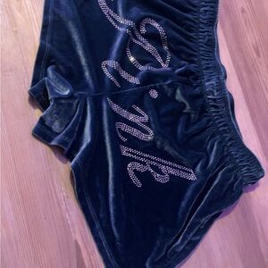 PINK sleep shorts dark green velour